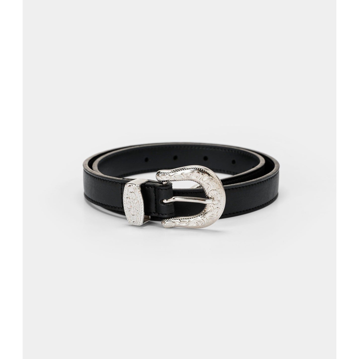 Women’s Vegan Belt with Rock Buckle – Black
