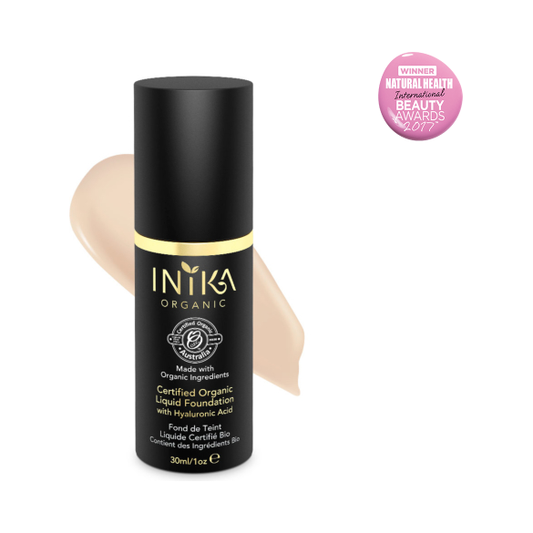 INIKA Certified Organic Liquid Foundation with Hyaluronic Acid