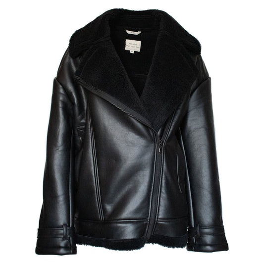 Oversized Recycled Vegan Shearling Aviator Jacket
