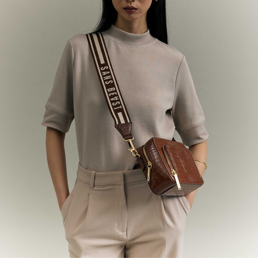 Sojourn Crossbody - Mahogany Croco
