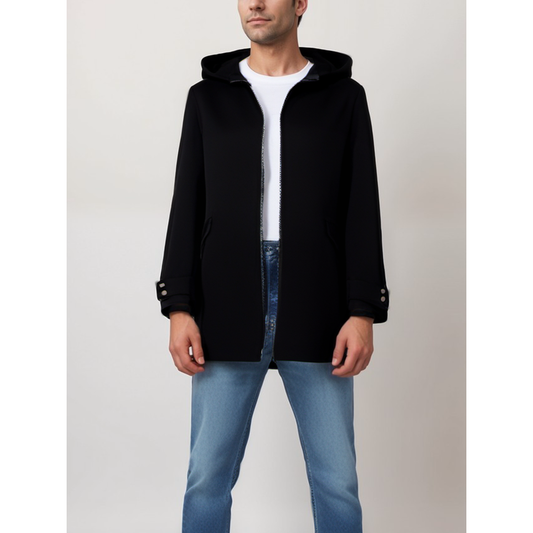 Vegan Wool Hooded Coat