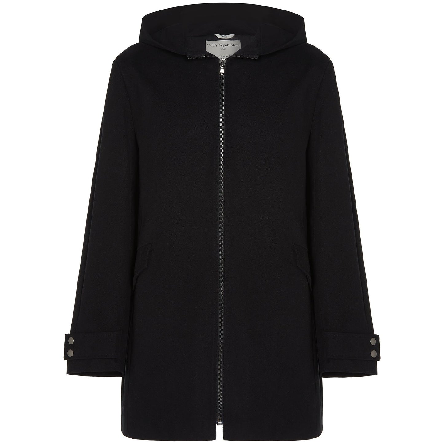 Vegan Wool Hooded Coat