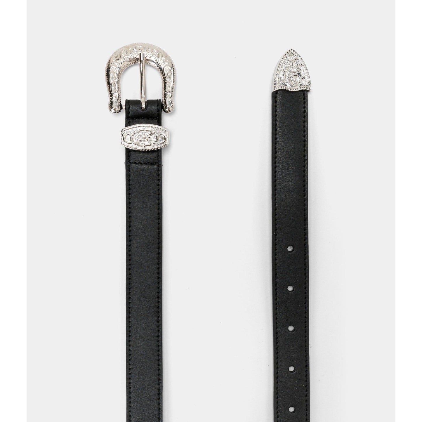 Women’s Vegan Belt with Rock Buckle – Black