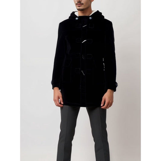 Vegan Wool Duffle Coat with Recycled Vegan Shearling