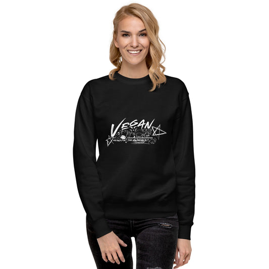 VEGAN " Means For The ANIMALS! " Unisex Premium Sweatshirt